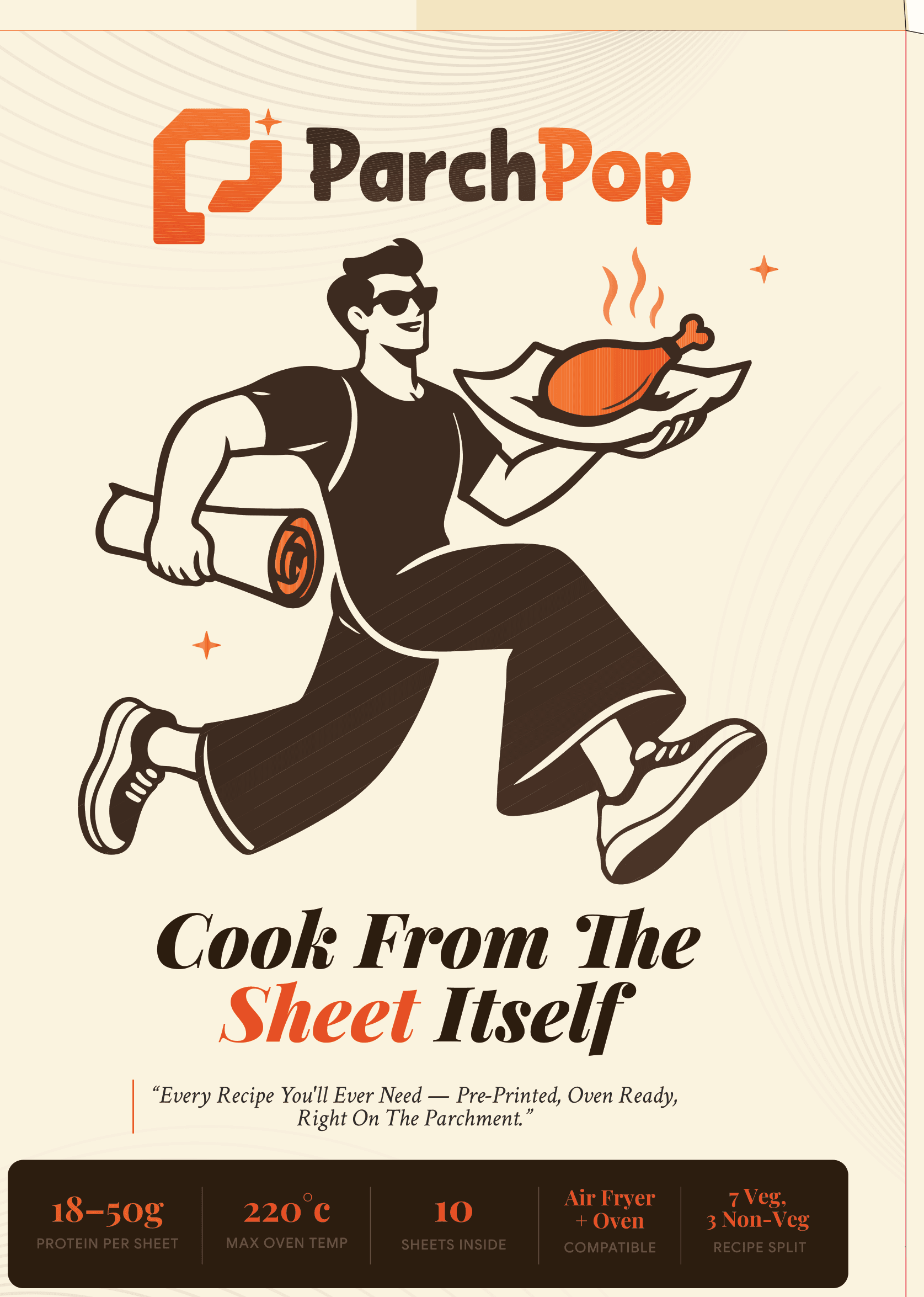 ParchPop Recipe Envelope Product — Complete Front Design